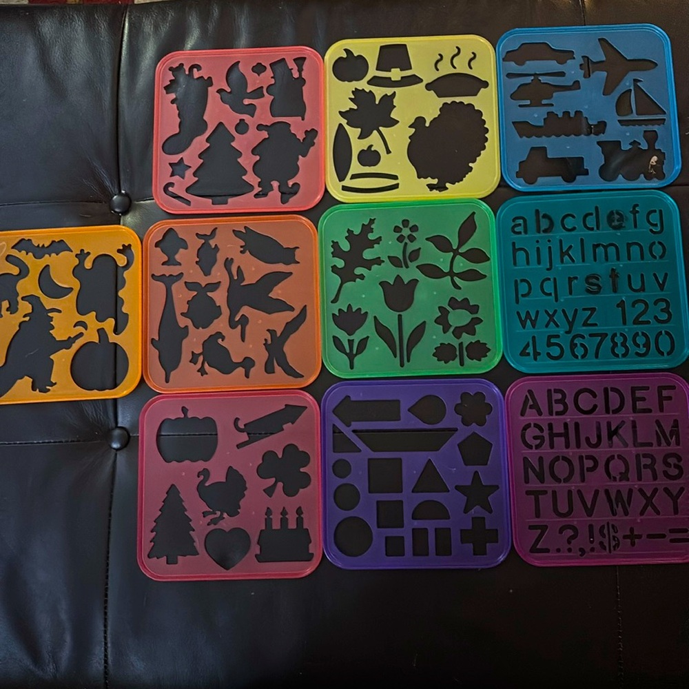Set of 10 Tupperware stencils